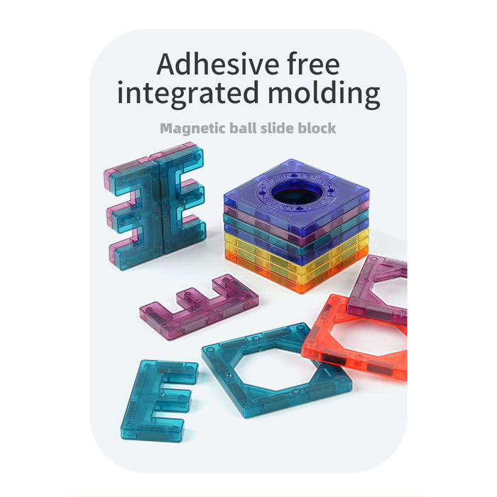 54Pcs Magnetic Tiles Marble Run STEM Building Toys