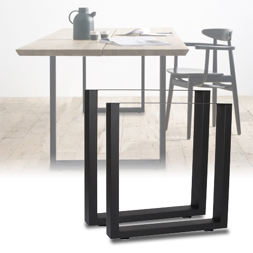 Steel Square Shape Table Desk Legs Set Of 2