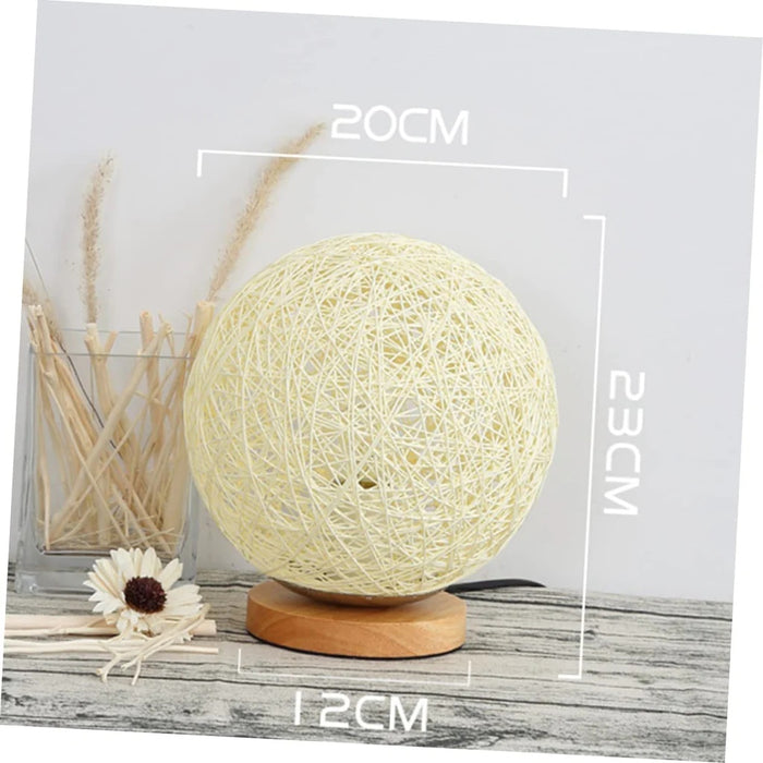 Wooden Rattan LED Table Lamp