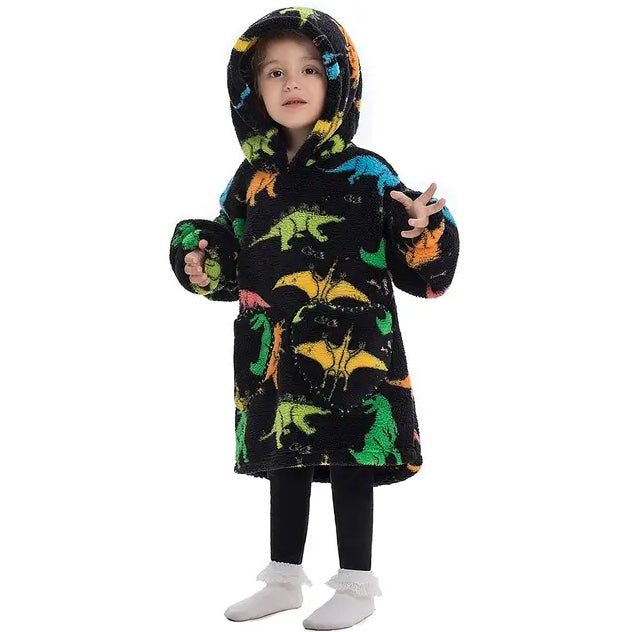 Toddler Oversized Wearable Blanket HoodieDinosaur — Off The Back