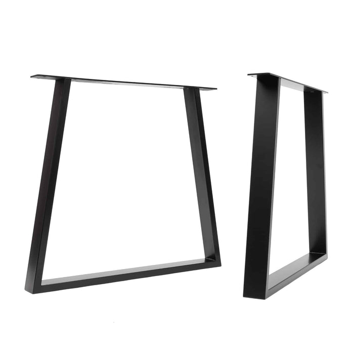 Set Of 2 Steel Trapezoid Shape Diy Table Bench Legs 72cm Black