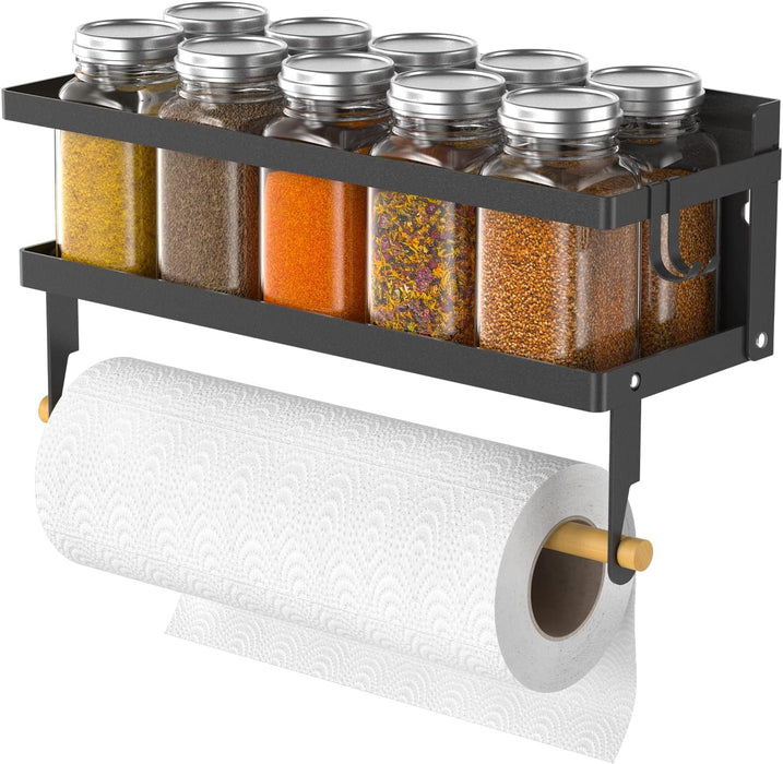 2 in 1 Magnetic Spice Rack with Hooks