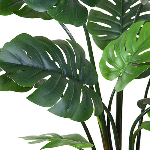 Artificial Plastic Tropical Palm Tree Monstera 90 Cm