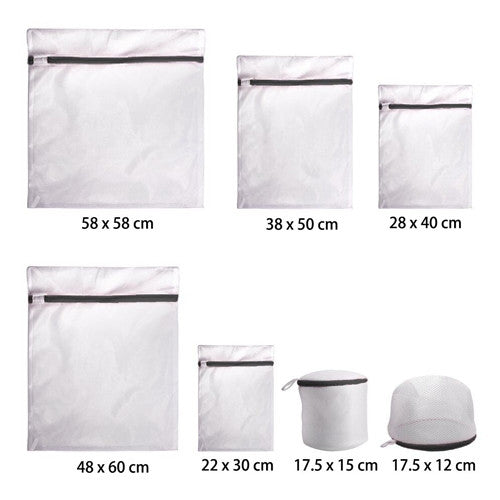7 Piece Mesh Laundry Bags With Zip