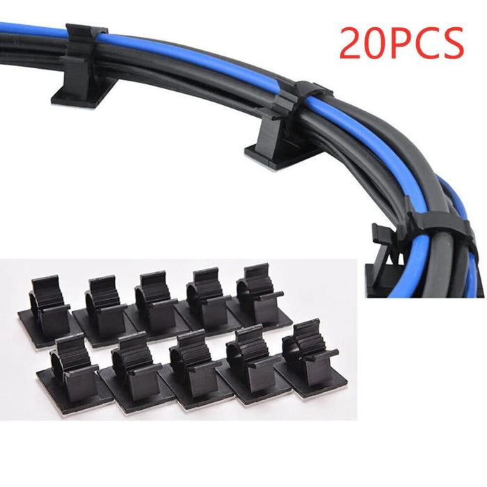 Adhesive Cable Clips - 20 Pack
