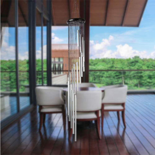 Large Silver Wind Chimes 18 Aluminium Alloy Tubes