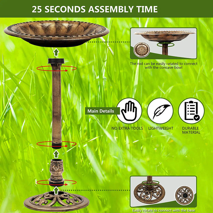 Outdoor Resin Garden Bird Bath