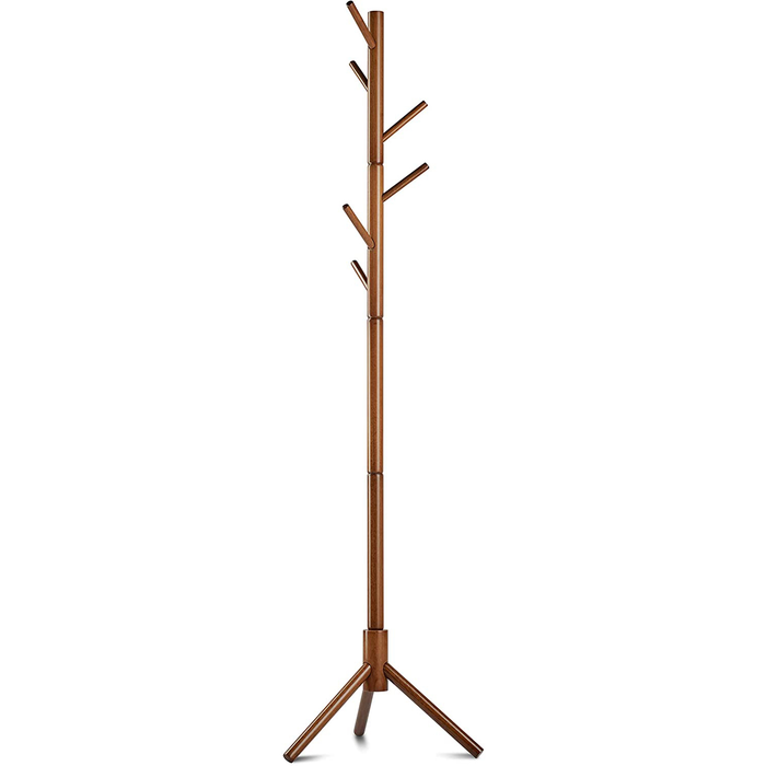 6 Hooks Wooden Tree Coat Rack Hanger Stand Natural — Off The Back