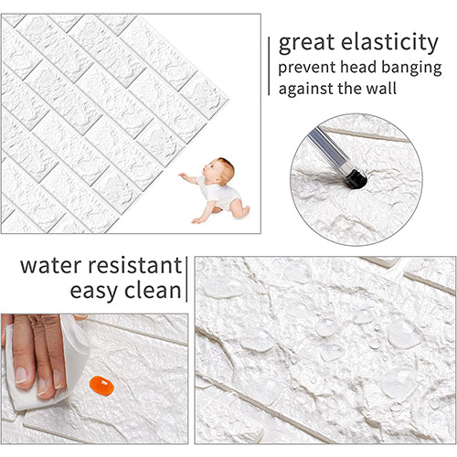 3D Brick Self Adhesive Wallpaper Panels - 5 Pack