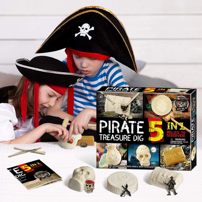 Pirate Treasures Dig Kit Toy 5 In 1 — Off The Back