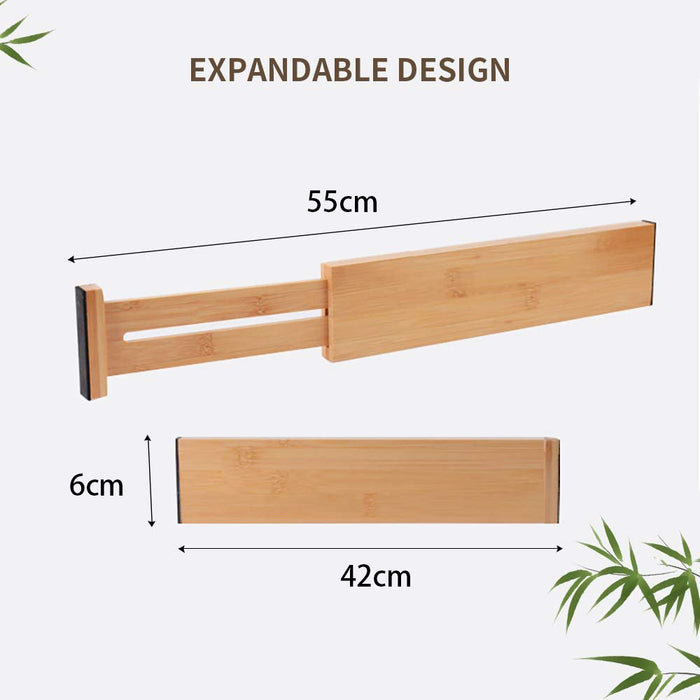 Bamboo Drawer Divider Organizers Expandable & Adjustable