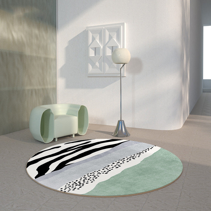 Modern Abstract Non-Shedding Area Round Rug Zabra -140cm — Off The Back