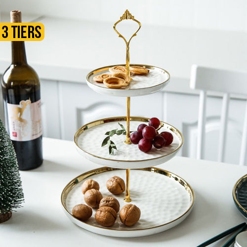 3 Tier Ceramic High Tea Stand White