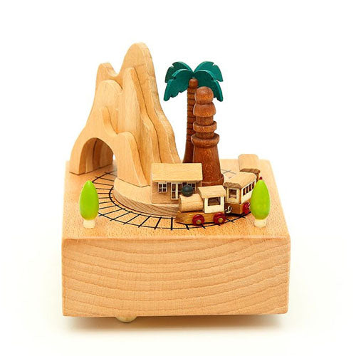 Musical Box With Moving Train Mountain Tunnel