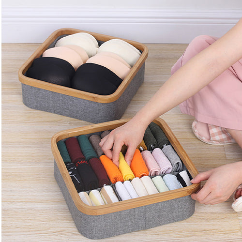 Square Underwear Storage Basket 4 Cell
