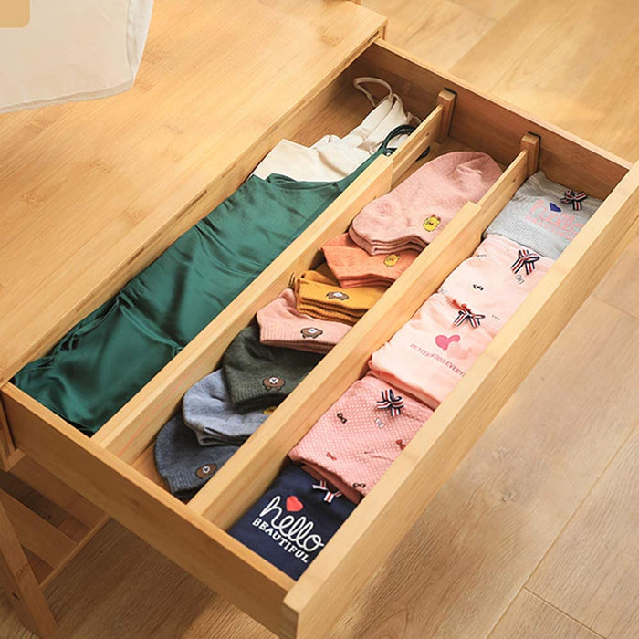 Bamboo Drawer Divider Organizers Expandable & Adjustable