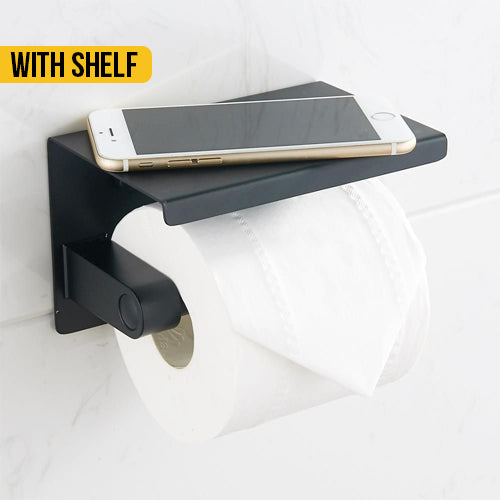 Stainless Steel Toilet Paper Roll Holder With Shelf