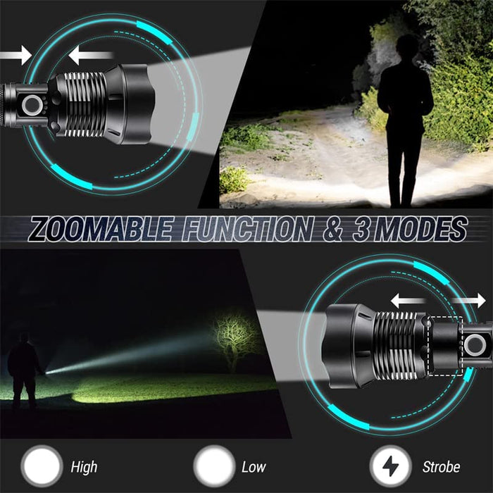 Super Bright LED Rechargeable Flashlight -10,000 Lumens