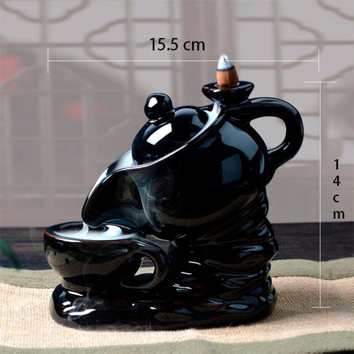 Ceramic Waterfall Backflow Incense Burner Teapot