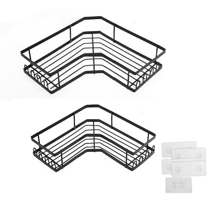 2Pcs Bathroom Corner Shelves Basket