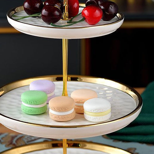 3 Tier Ceramic High Tea Stand White