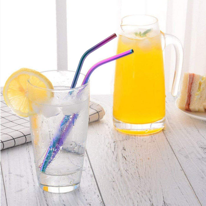 Chrome Stainless Steel Straws Set Material 12 Piece Set