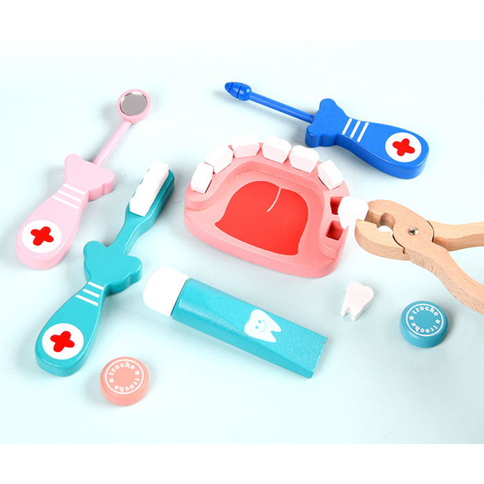 Wooden Dentist Tool Toys 21 Piece Set