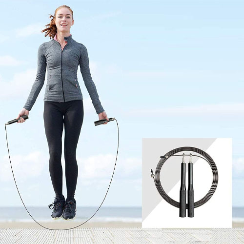 Adjustable Steel Cable Jump Fitness Rope — Off The Back