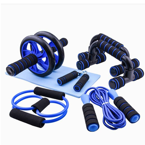 5 in 1 Gym Workout Set with AB Roller