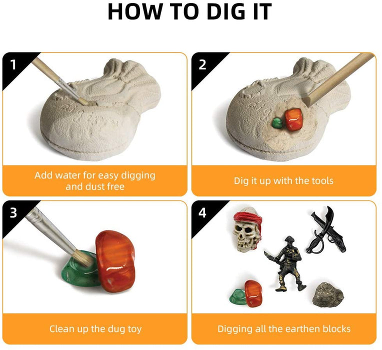 Pirate Treasures Dig Kit Toy 5 In 1 — Off The Back