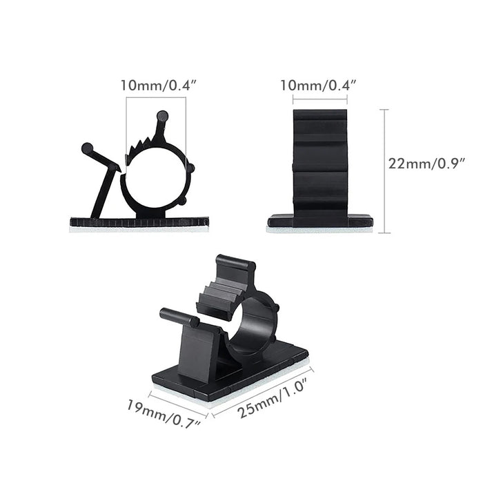 Adhesive Cable Clips - 20 Pack