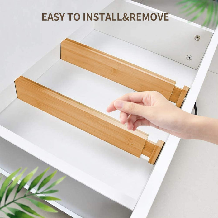 Bamboo Drawer Divider Organizers Expandable & Adjustable