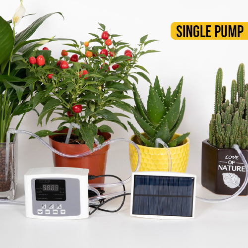 Solar Powered Automatic Digital Timer Watering System Single Pump — Off ...