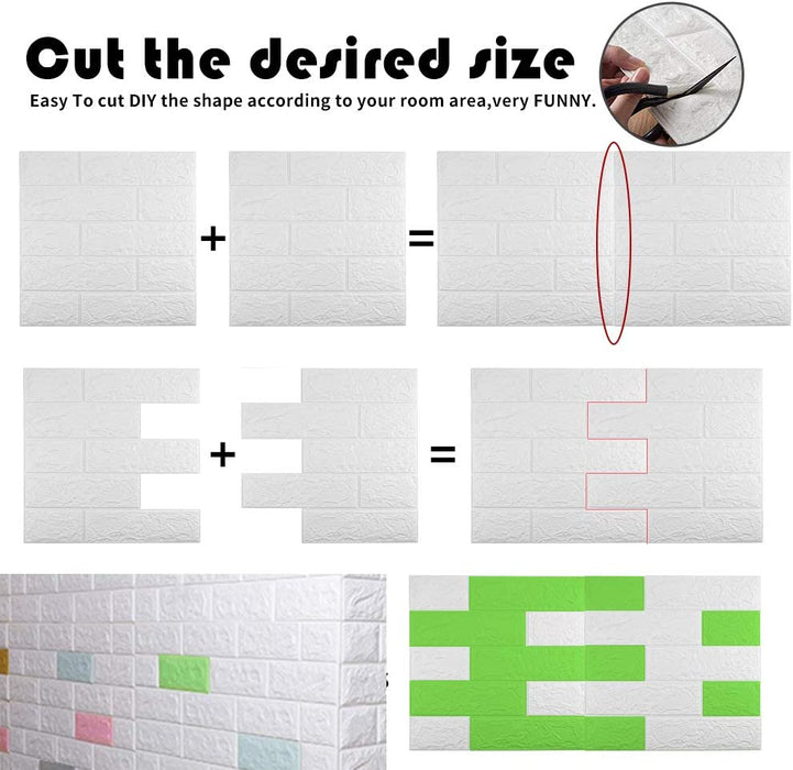 Self Adhesive 3D Brick Wallpaper Panels 10-Piece