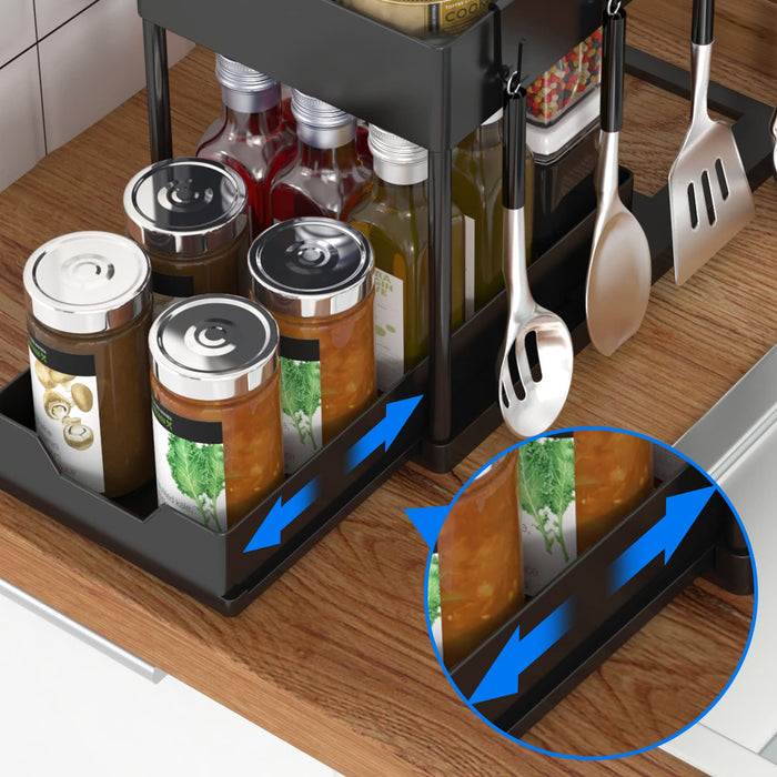 Sliding Rack Kitchen 2-Tier Kitchen Sliding Storage — Off The Back