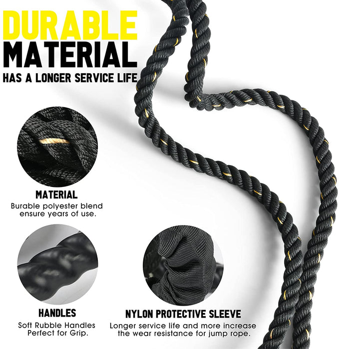 Battle Jump Rope Heavy Battle Ropes Weighted Fitness Jump Rope 5×280cm — Off The Back