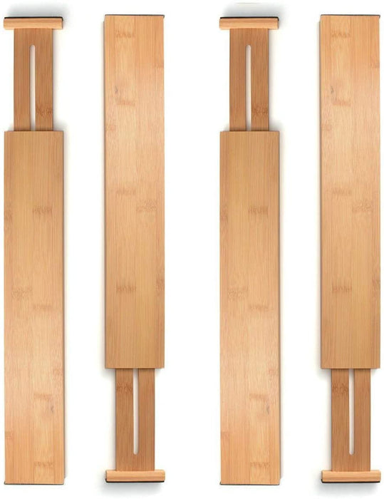 Bamboo Drawer Divider Organizers Expandable & Adjustable