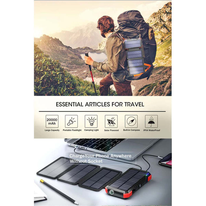 20000mAh Solar Charger Power Bank