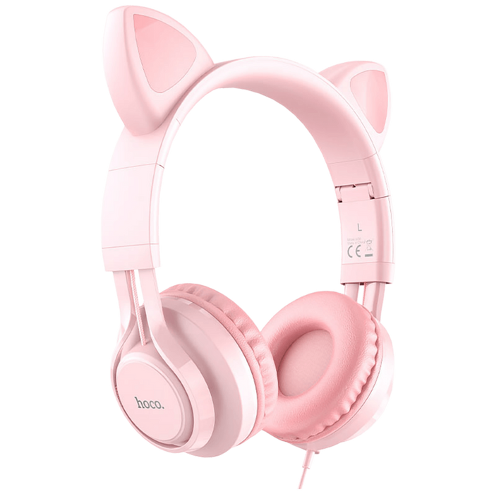 Hoco Wired Cat Ear Headset w Mic - Pink