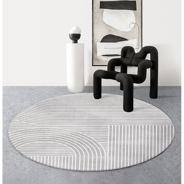 Modern Abstract Non-Shedding Area Round Rug Maze-140cm