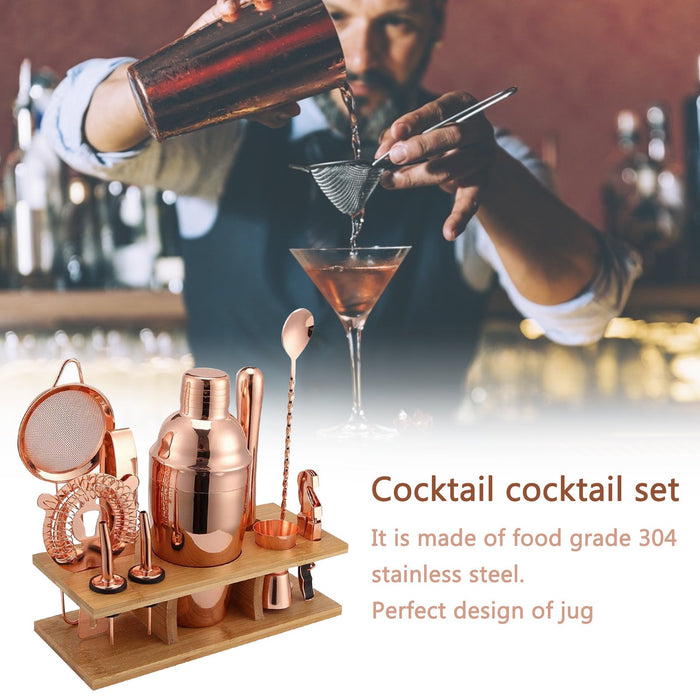 11 Pcs Premium 550ml Cocktail Shaker Set Bartender Kit Rose Gold