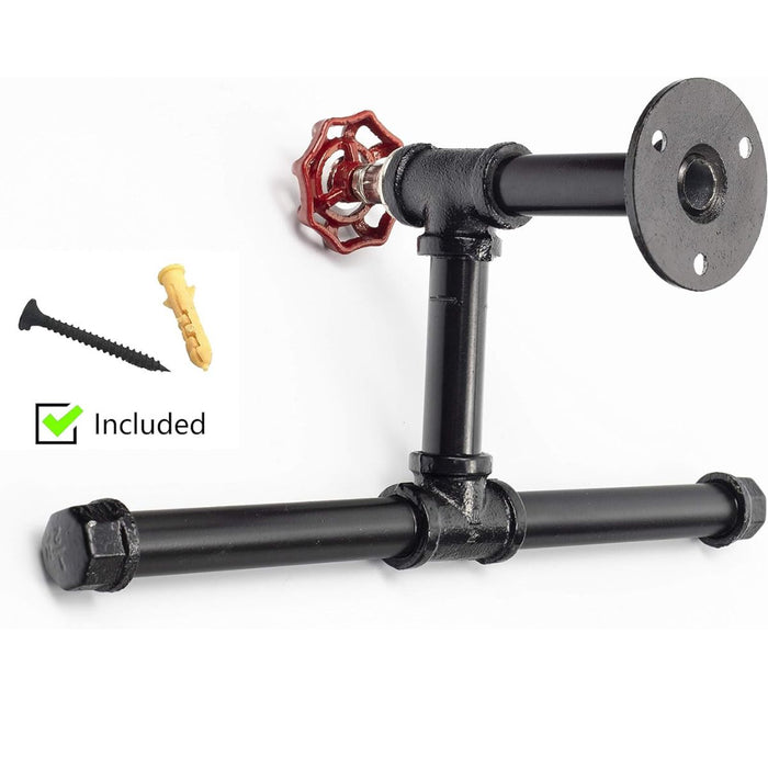 Industrial Pipe Wall Mounted Toilet Paper Holder-2 Rolls