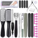 Comprehensive 20-piece professional pedicure set including rasps, callus removers, nippers, files, and toe separators.