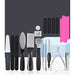 Pedicure set with foot rasps, callus removers, clippers, files, and toe separators.